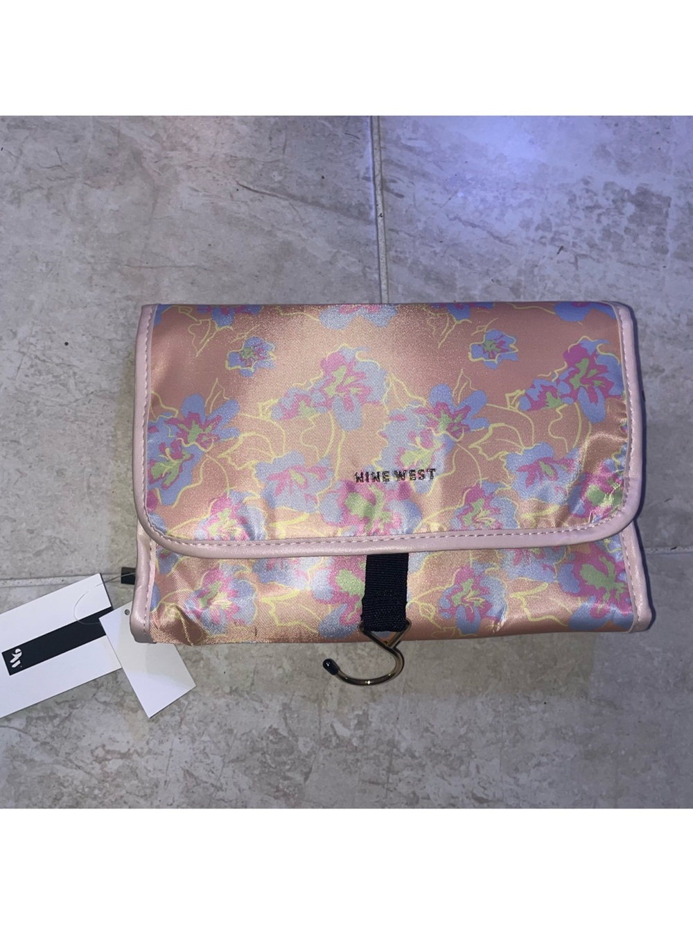 Nine West Pink Iridescent Floral Hanging Jewelry Case